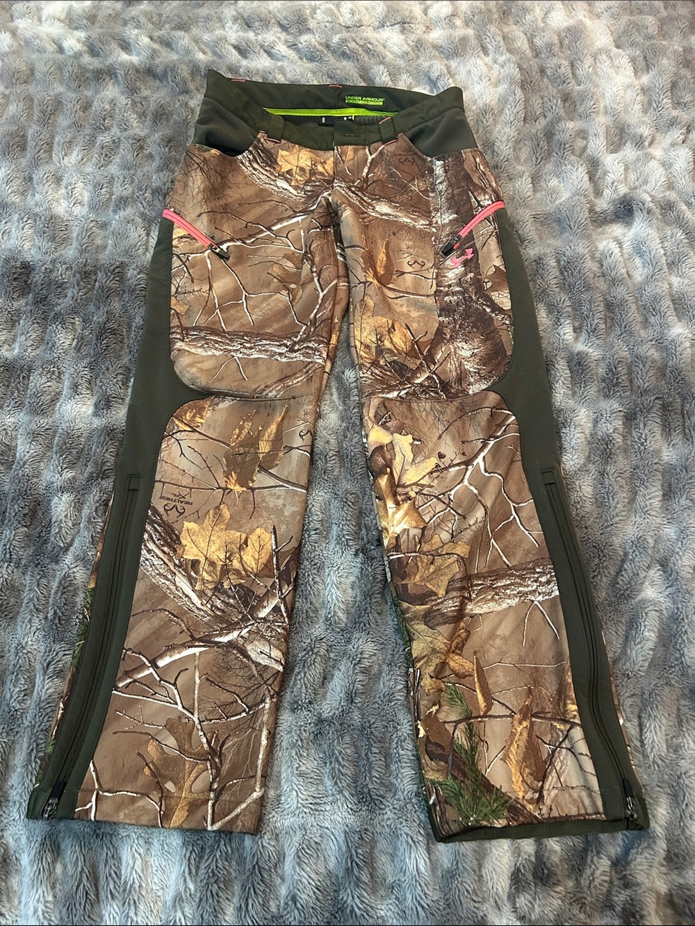 Under Armour Women's Camo Hunting Pants with Pink Accents